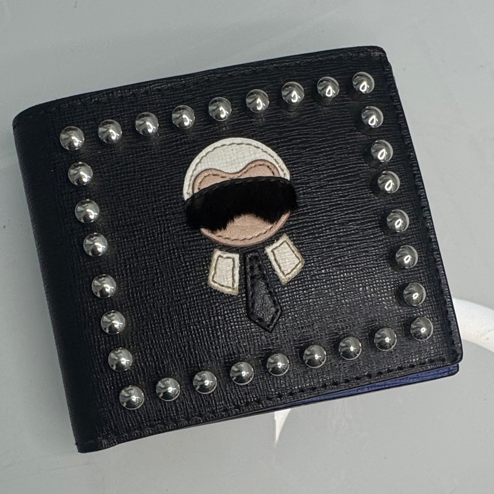 Fendi Karlito Studded Leather Wallet – Black (Collector Piece)